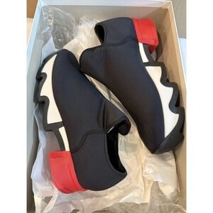 IRI NYC Womens 38 Black White Red Neoprene Heeled Sneaker NWB
